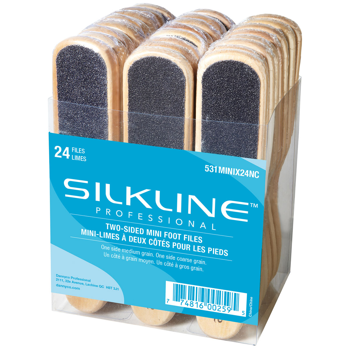 SILKLINE™ PROFESSIONAL TWOSIDED MINI FOOT FILE WITH OAK WOOD HANDLE