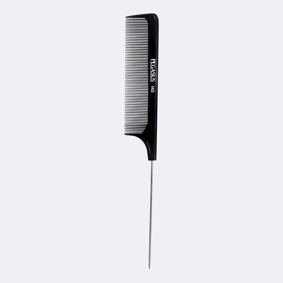 Hard rubber metal pin tail comb, , hi-res