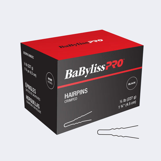 BaBylissPRO® Épingles à cheveux 1-3/4 po gaufrées - Boîte de 1/2 lb, Noir, , hi-res