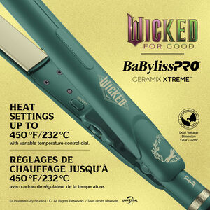BaBylissPRO® Ceramix Xtreme™ Wicked: For Good Elphaba 1 Flat Iron, , hi-res