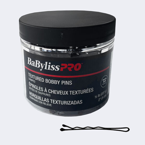 BaBylissPRO® 2” crimped, textured bobby pins - 1/2 lb box, Black, , hi-res