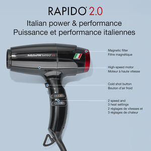 BaBylissPRO&reg; Rapido&reg; 2.0 High-performance professional ionic light hairdryer, , hi-res