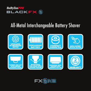 BaBylissPRO® FXONE™ BLACKFX  Double Foil Shaver, , hi-res