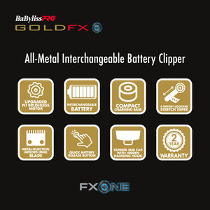 BaBylissPRO® FXONE™ GOLDFX Clipper, , hi-res