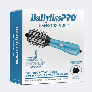 BaBylissPRO® Nano Titanium™  brosse ionique moyenne ovale à air chaud, , hi-res