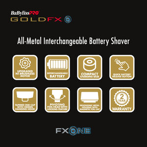 BaBylissPRO® FXONE GoldFX Rasoir à double lame, , hi-res