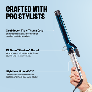 BaBylissPRO&reg; Nano Titanium&trade; 1&frac14; Extended Barrel Curling Iron, , hi-res