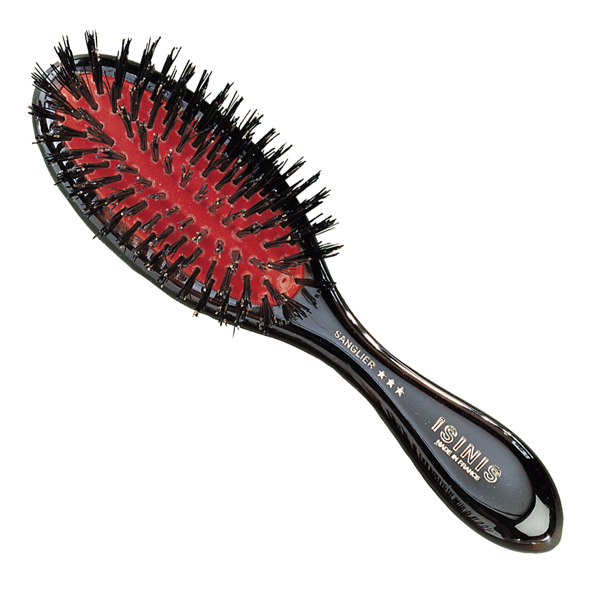 Small paddle brush with boar bristles and tortoise shell handle ca