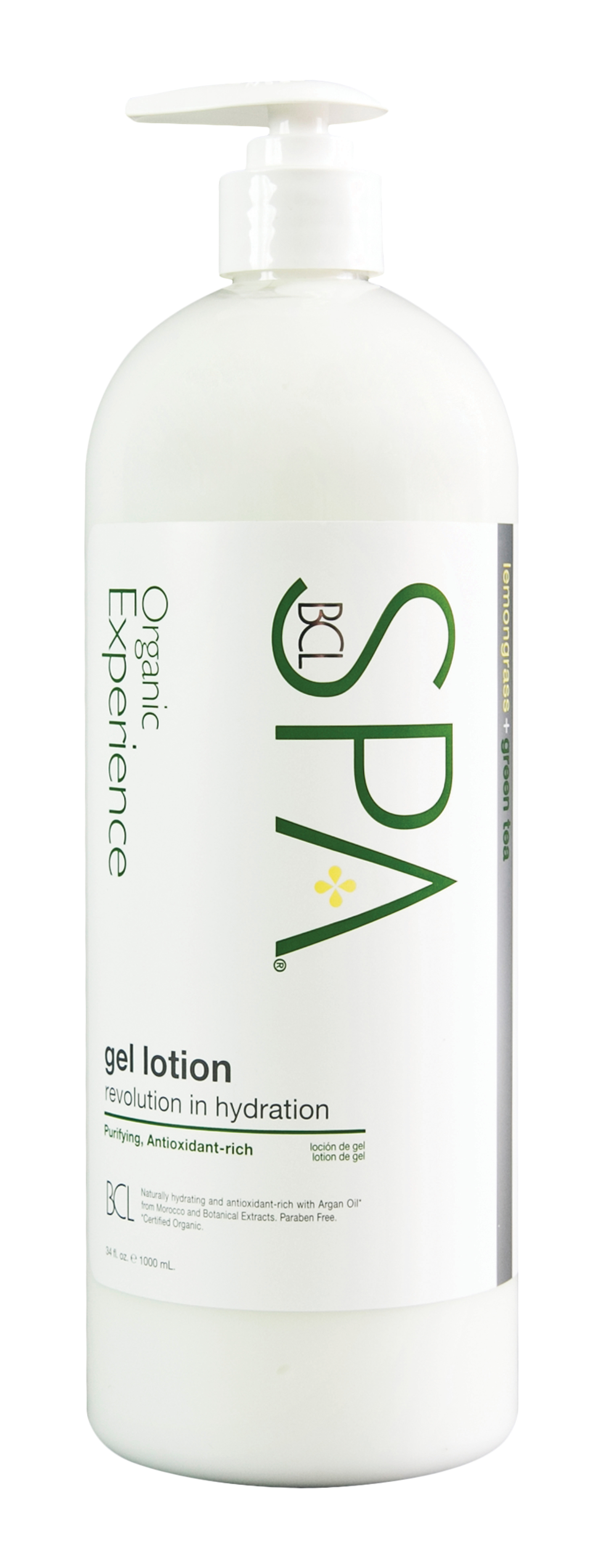 BCL SPA ; LEMONGRASS & GREEN TEA GEL LOTION 34 oz cadannyco