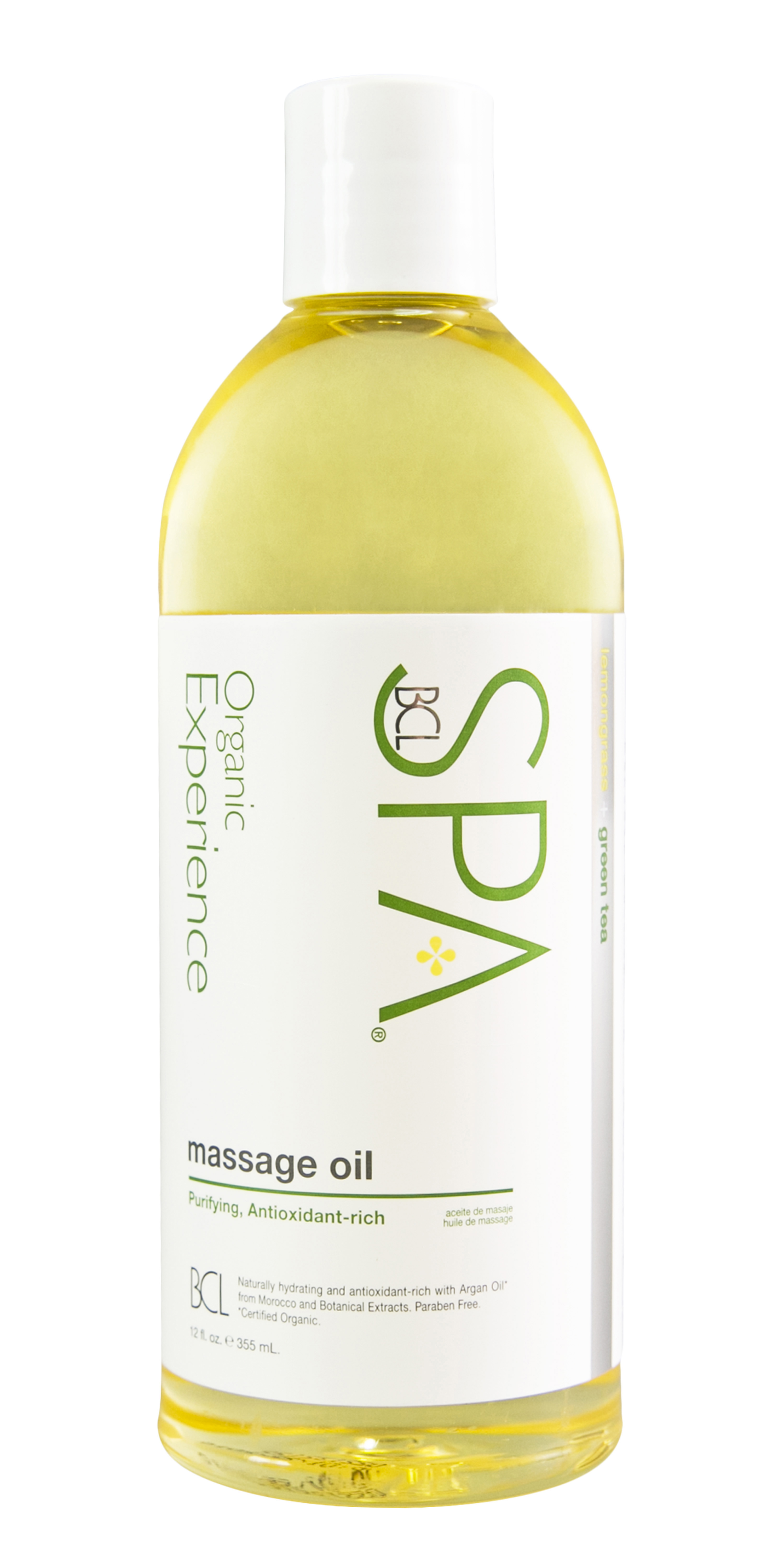 BCL SPA ; LEMONGRASS & GREEN TEA MASSAGE OIL 12 oz cadannyco