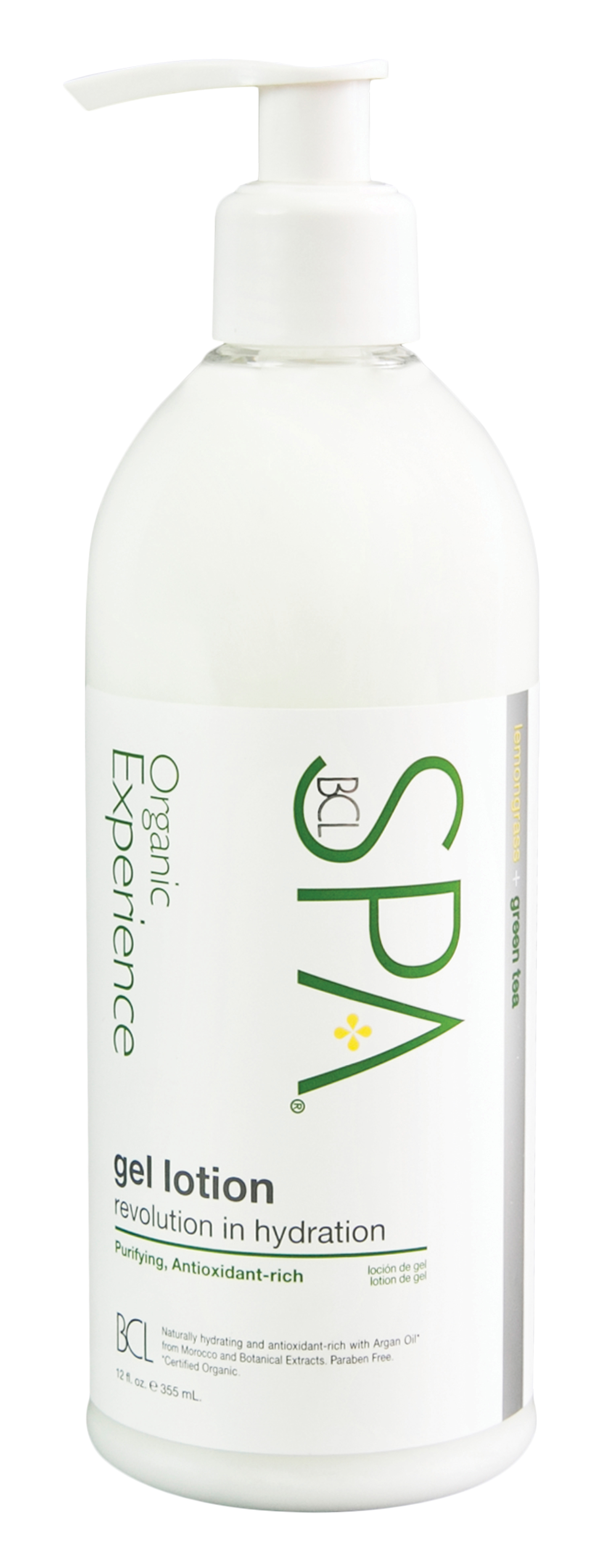 BCL SPA ; LEMONGRASS & GREEN TEA GEL LOTION 12 oz cadannyco