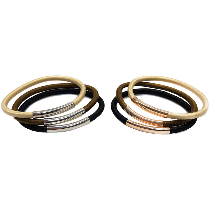 Metal bar hair ties (6 pcs) cadannyco