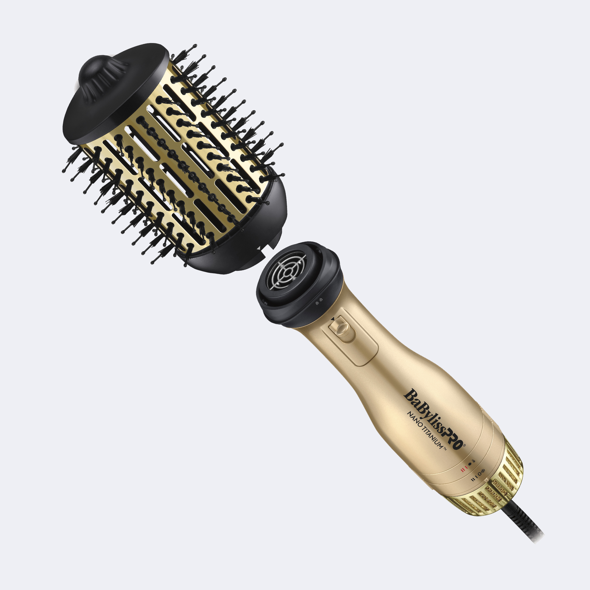 BaBylissPRO Nano Titanium Detachable 3-in-1 Hot Air Brush With Styling Brush, Concentrator Nozzle and Diffuser Limited Edition